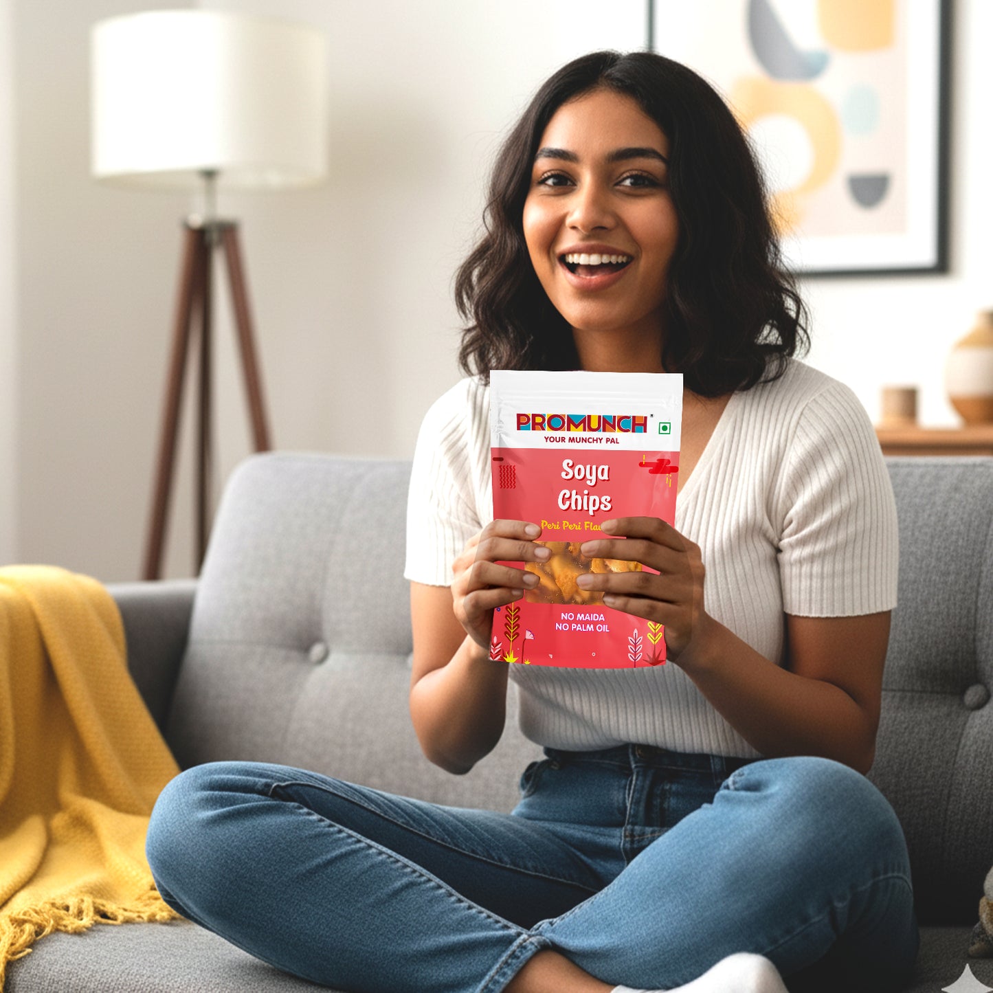 PROMUNCH Combo Pack - Soya Sticks (Chatpata Masala , Cream Onion) + Soya Chips (Peri Peri) - 120g Each
