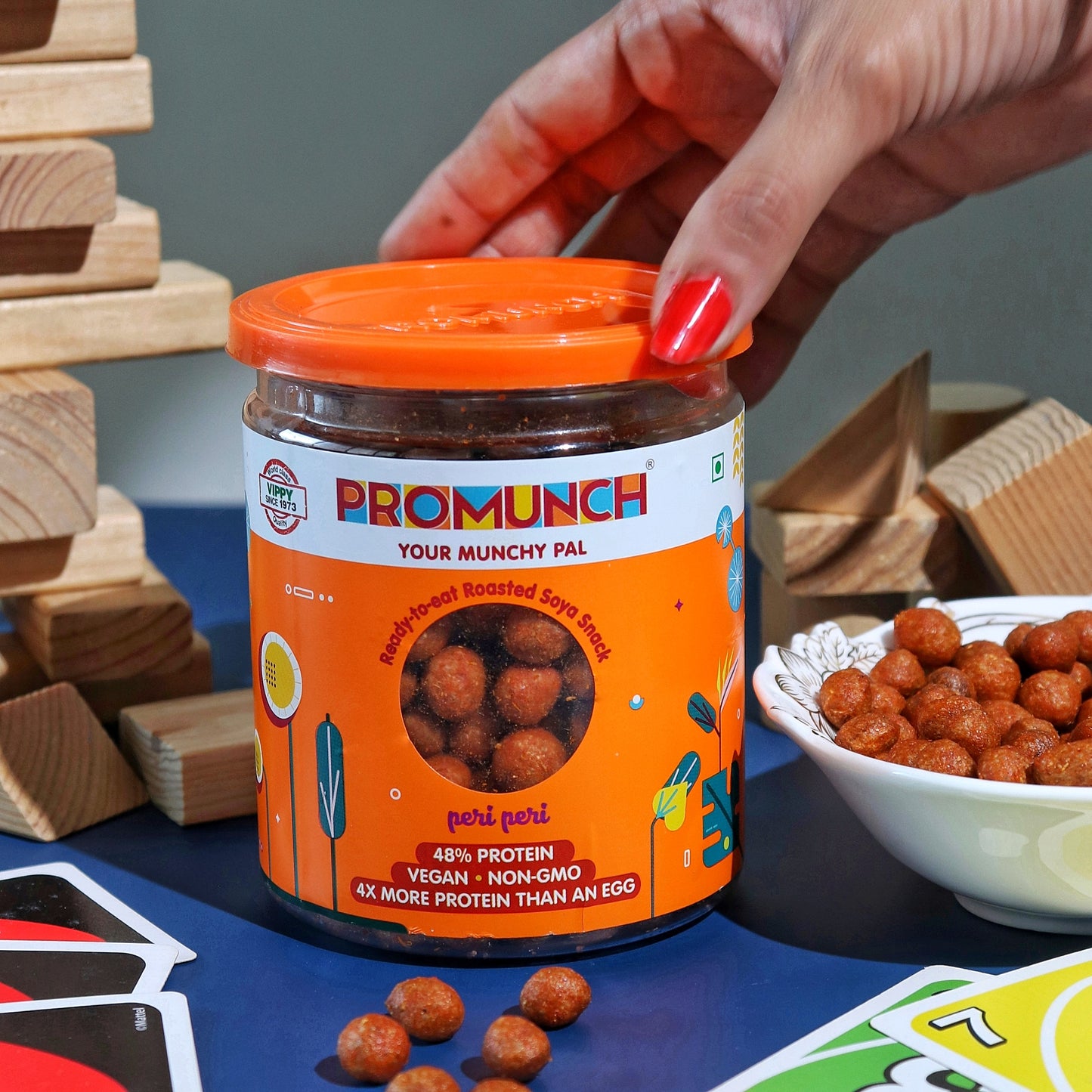 Healthy Peri Peri Roasted Soya Chunks - Oil-Free, High Protein
Soya Snack , Perfect for Weight Loss