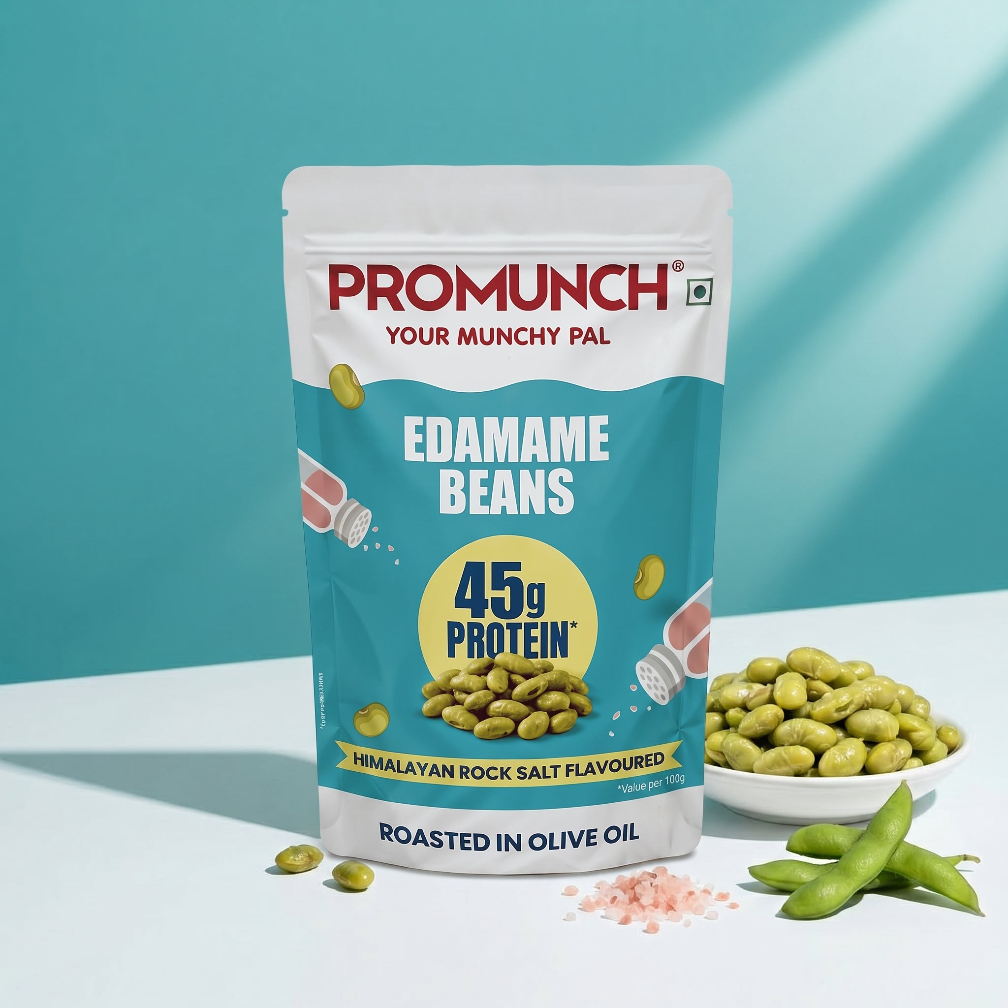 Himalayan Rock Salt Edamame Beans | Protein Snacks | PROMUNCH