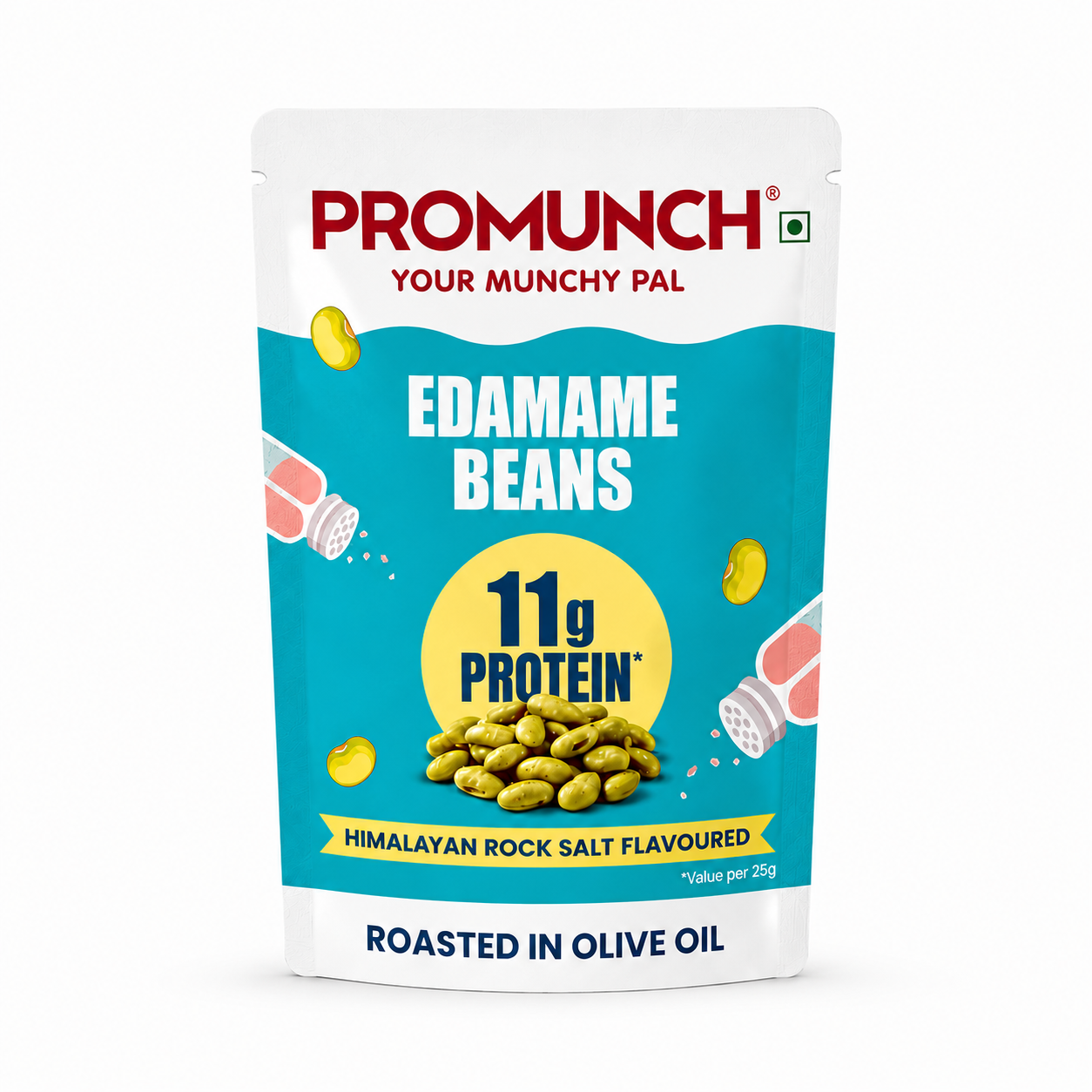 Himalayan Rock Salt Edamame Beans | Protein Snacks | PROMUNCH