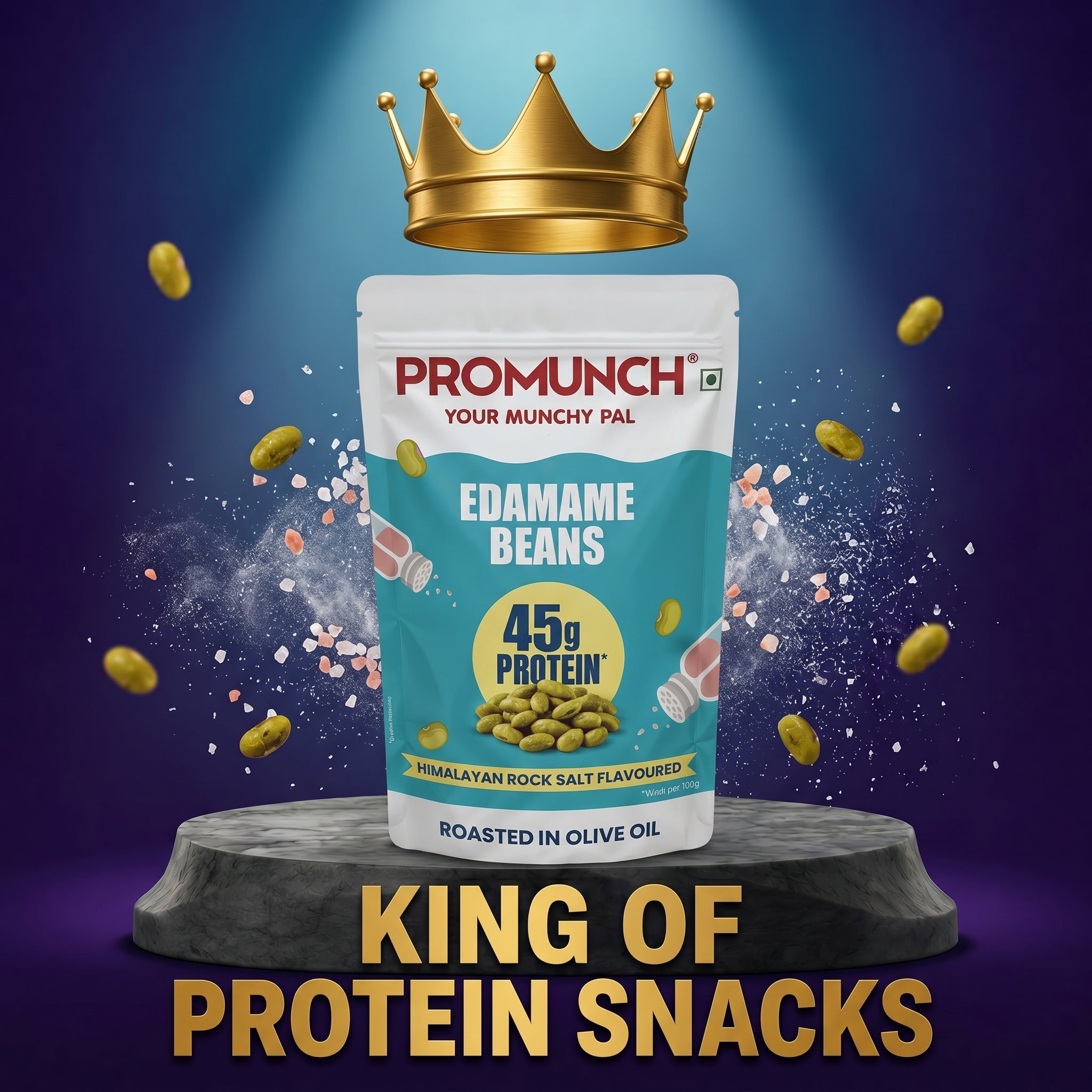 Himalayan Rock Salt Edamame Beans | Protein Snacks | PROMUNCH