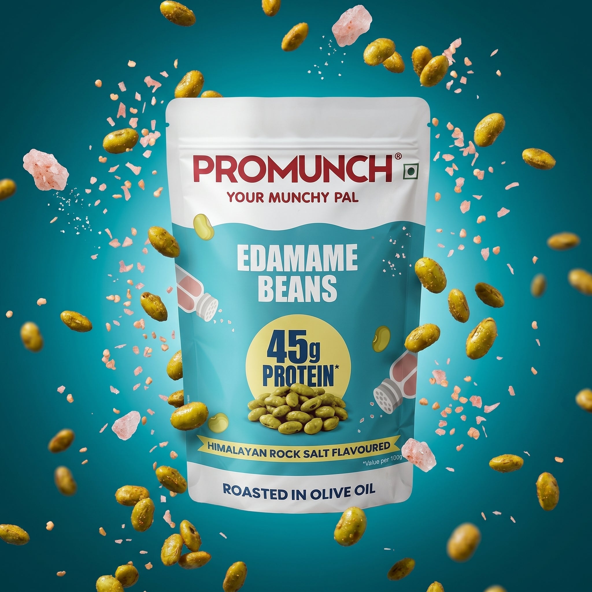 Himalayan Rock Salt Edamame Beans | Protein Snacks | PROMUNCH