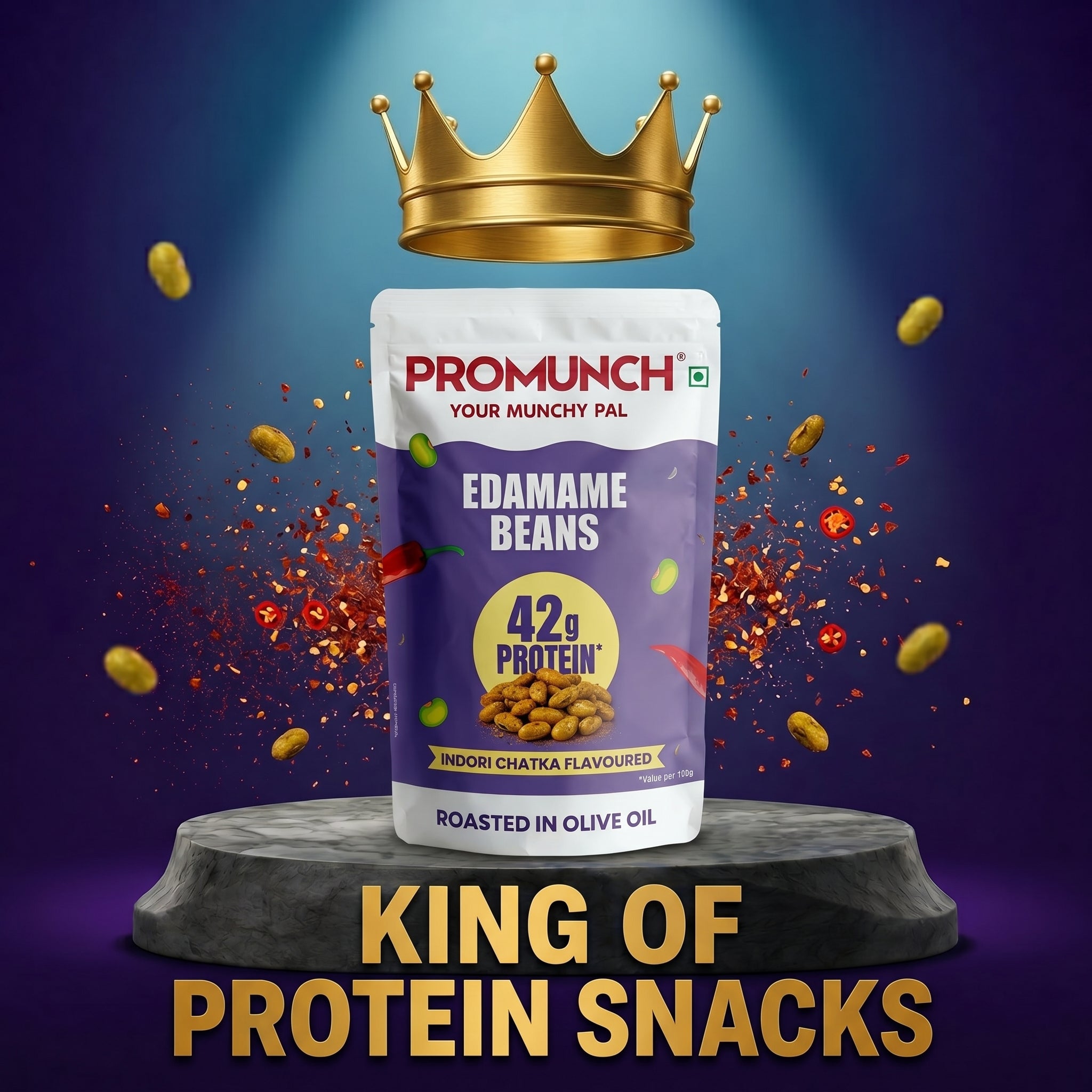 Indori Chatka Roasted Edamame Snacks | PROMUNCH