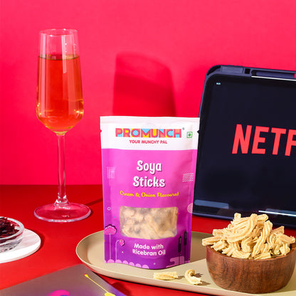 PROMUNCH Combo Pack - Soya Sticks (Chatpata Masala , Cream Onion) + Soya Chips (Peri Peri) - 30g Each