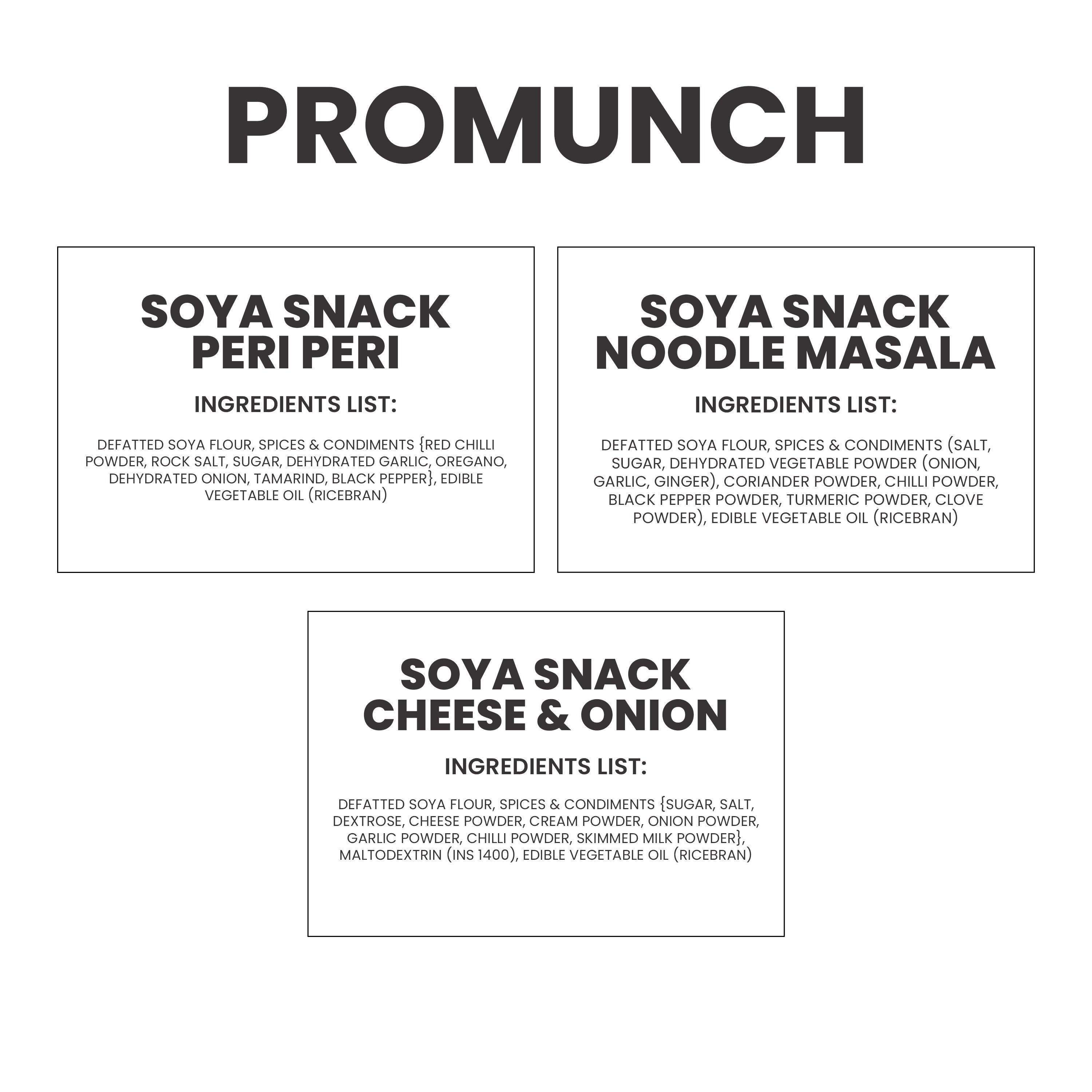 Variety Pack Protein Snacks (Cheese & Onion, Peri Peri, Noodle Masala)-150gm x 3