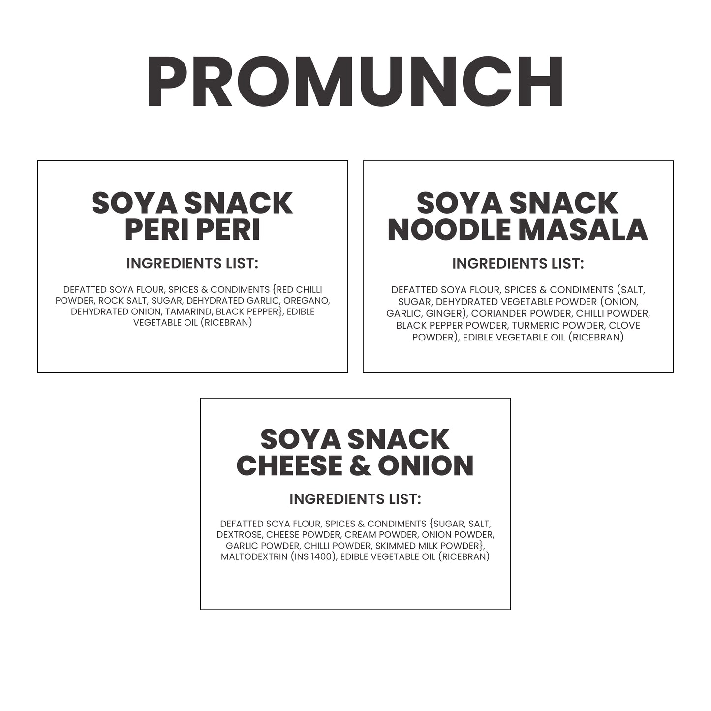 Variety Pack Protein Snacks (Cheese & Onion, Peri Peri, Noodle Masala)-150gm x 3