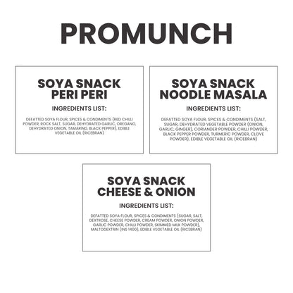 Variety Pack Protein Snacks (Cheese & Onion, Peri Peri, Noodle Masala)-150gm x 3