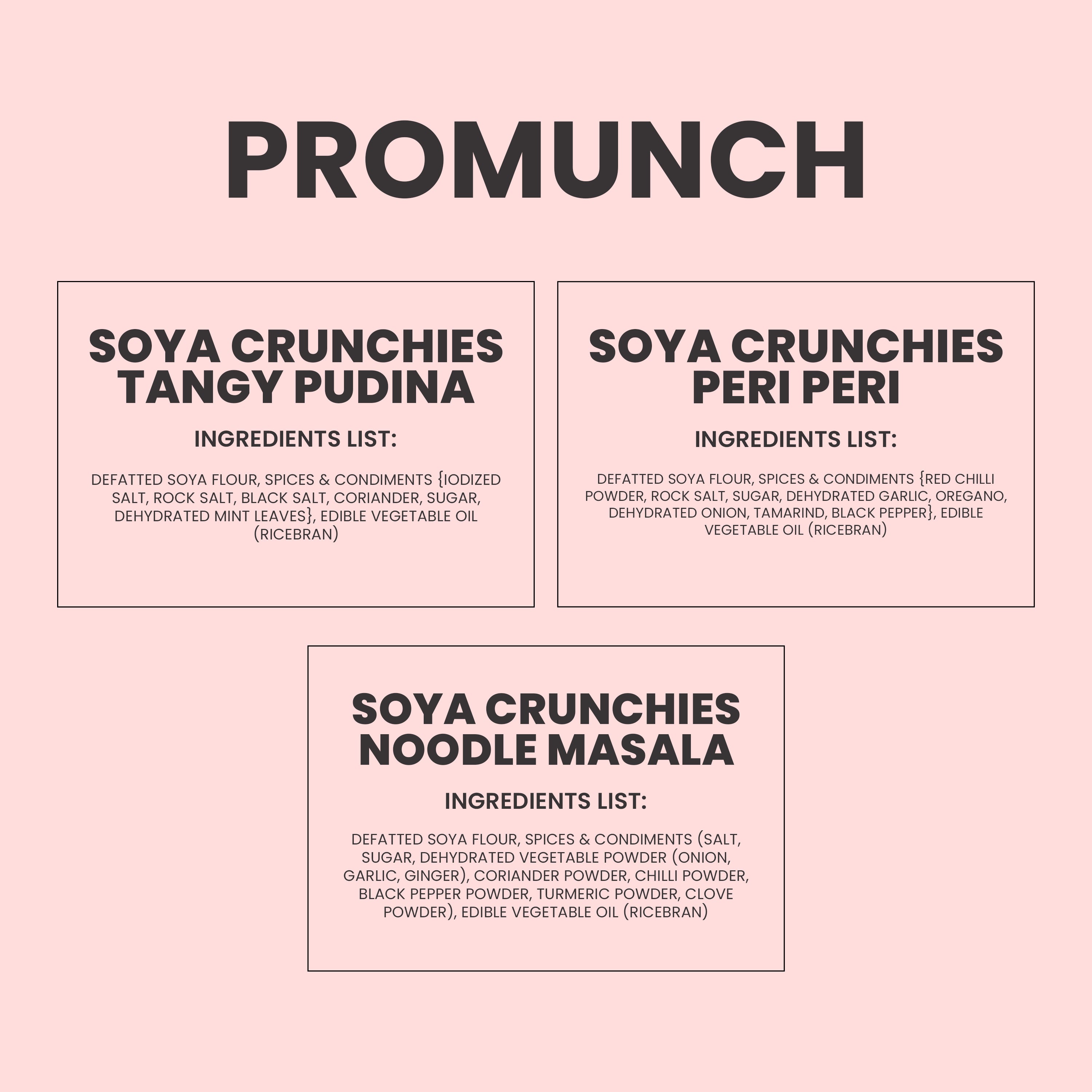 Variety Pack Protein Crunchies (Noodle Masala, Tangy Pudina, Peri Peri)-150gm x 3