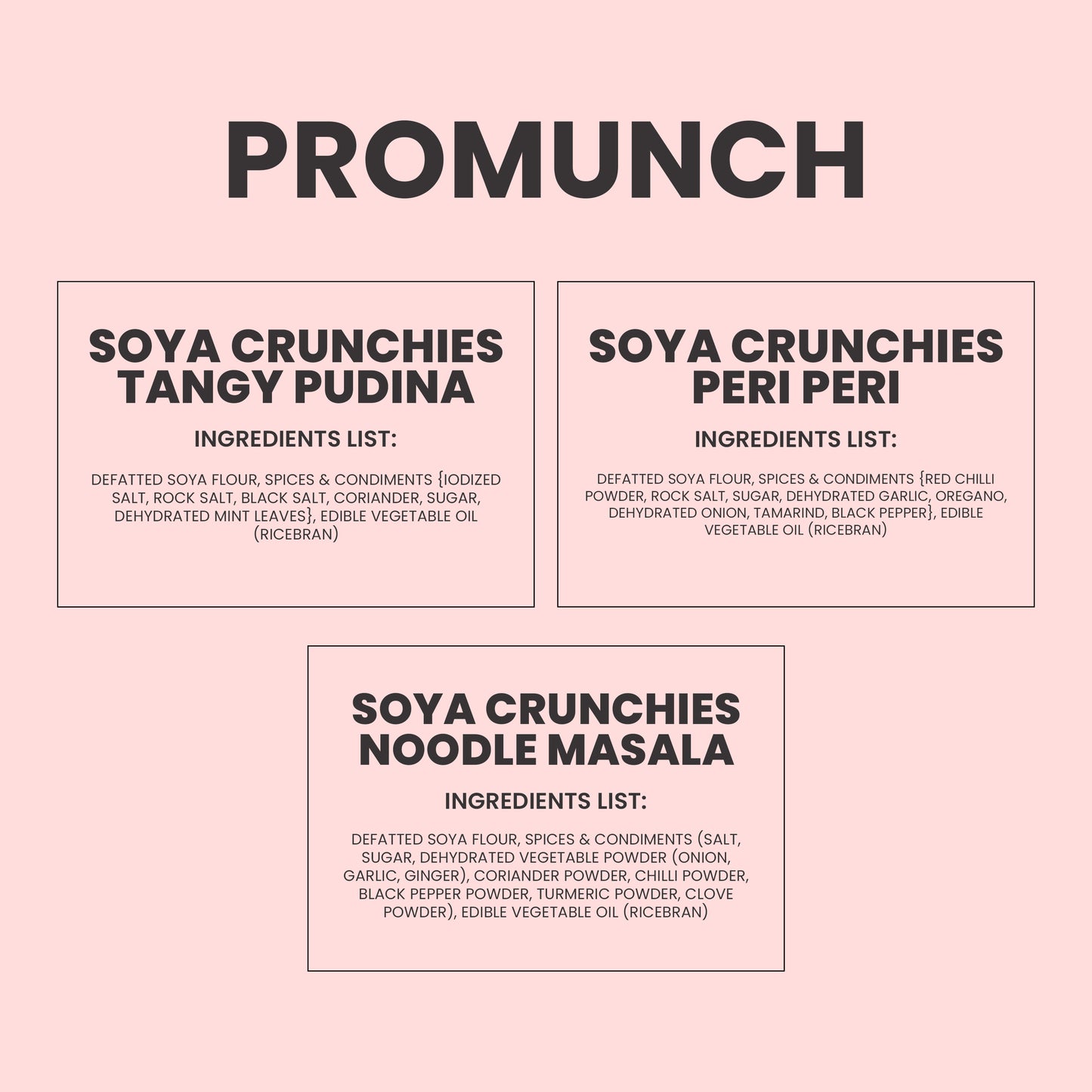 Variety Pack Protein Crunchies (Noodle Masala, Tangy Pudina, Peri Peri)-150gm x 3