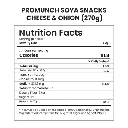 Cheese & Onion Soya Crunchies - 270gm