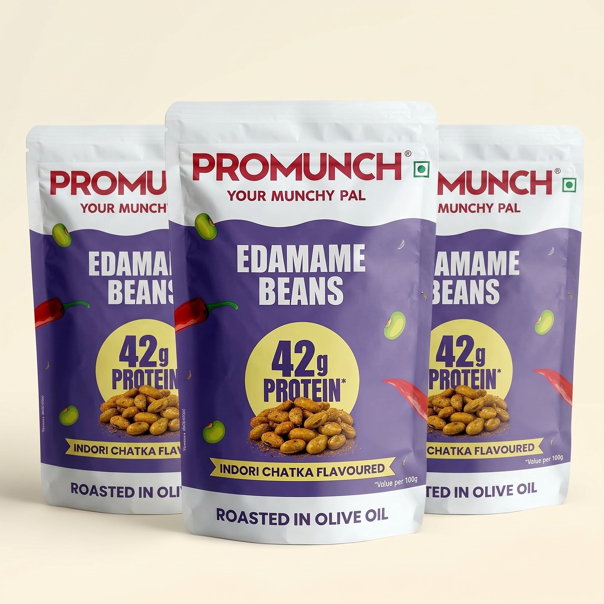Indori Chatka Roasted Edamame Snacks | PROMUNCH