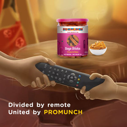 PROMUNCH Combo Pack - Soya Sticks (Chatpata Masala , Cream Onion) + Soya Chips (Peri Peri) - Pack  of 3; 80g Each