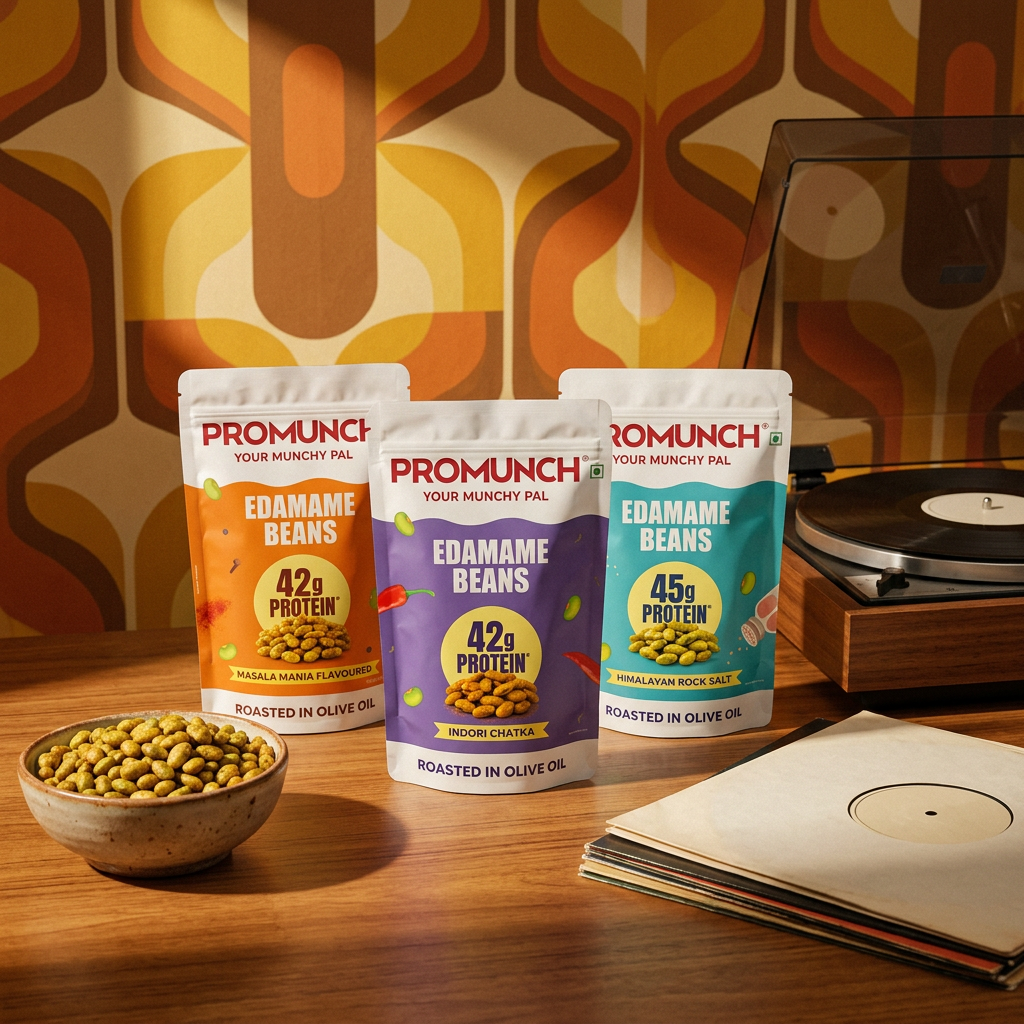 PROMUNCH Roasted Edamame Beans - Assorted Combo | 42-45g High Protein Snack |