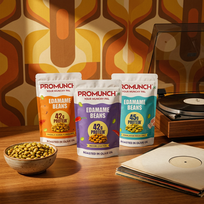 PROMUNCH Roasted Edamame Beans - Assorted Combo | 42-45g High Protein Snack |