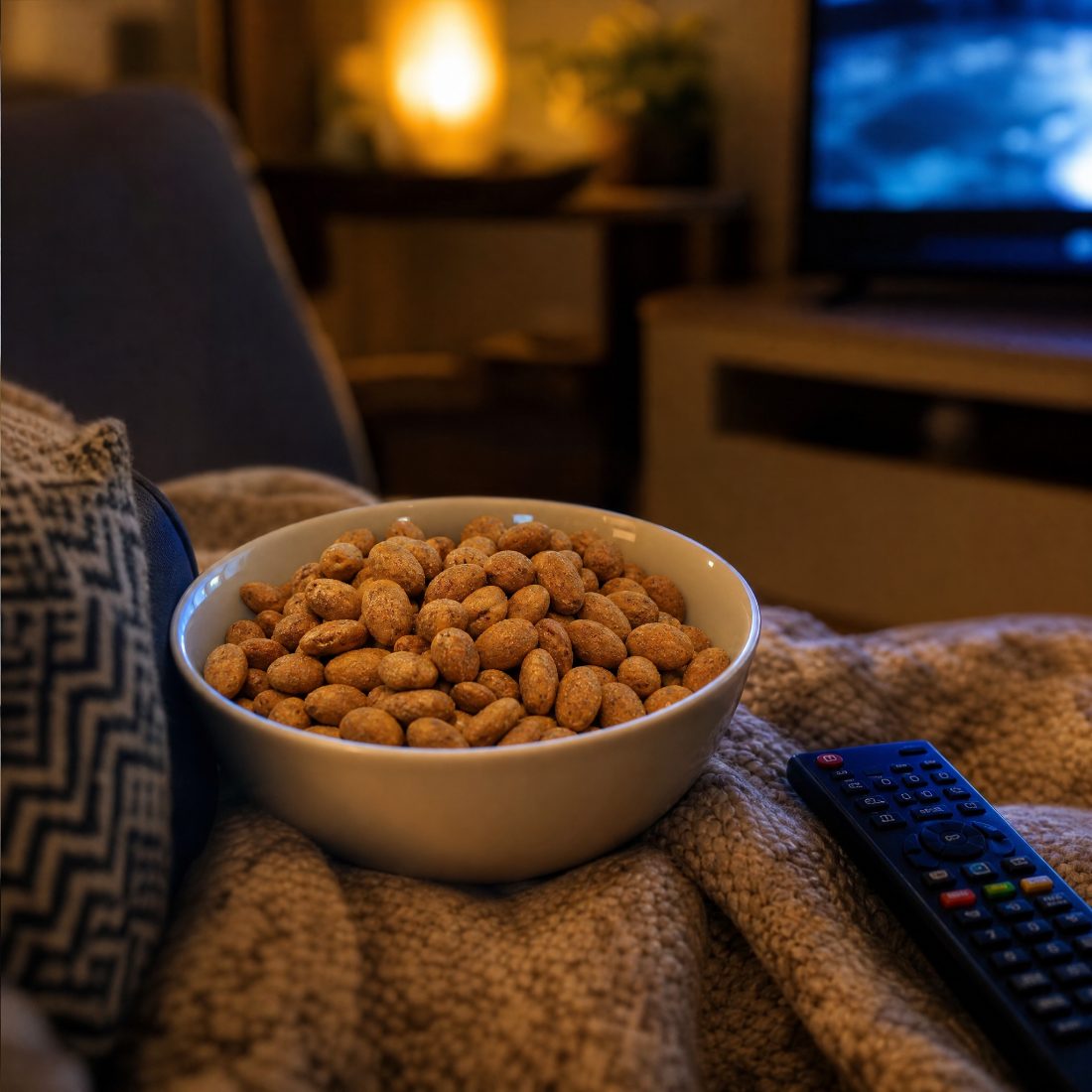 Bowl of Promunch on the couch
