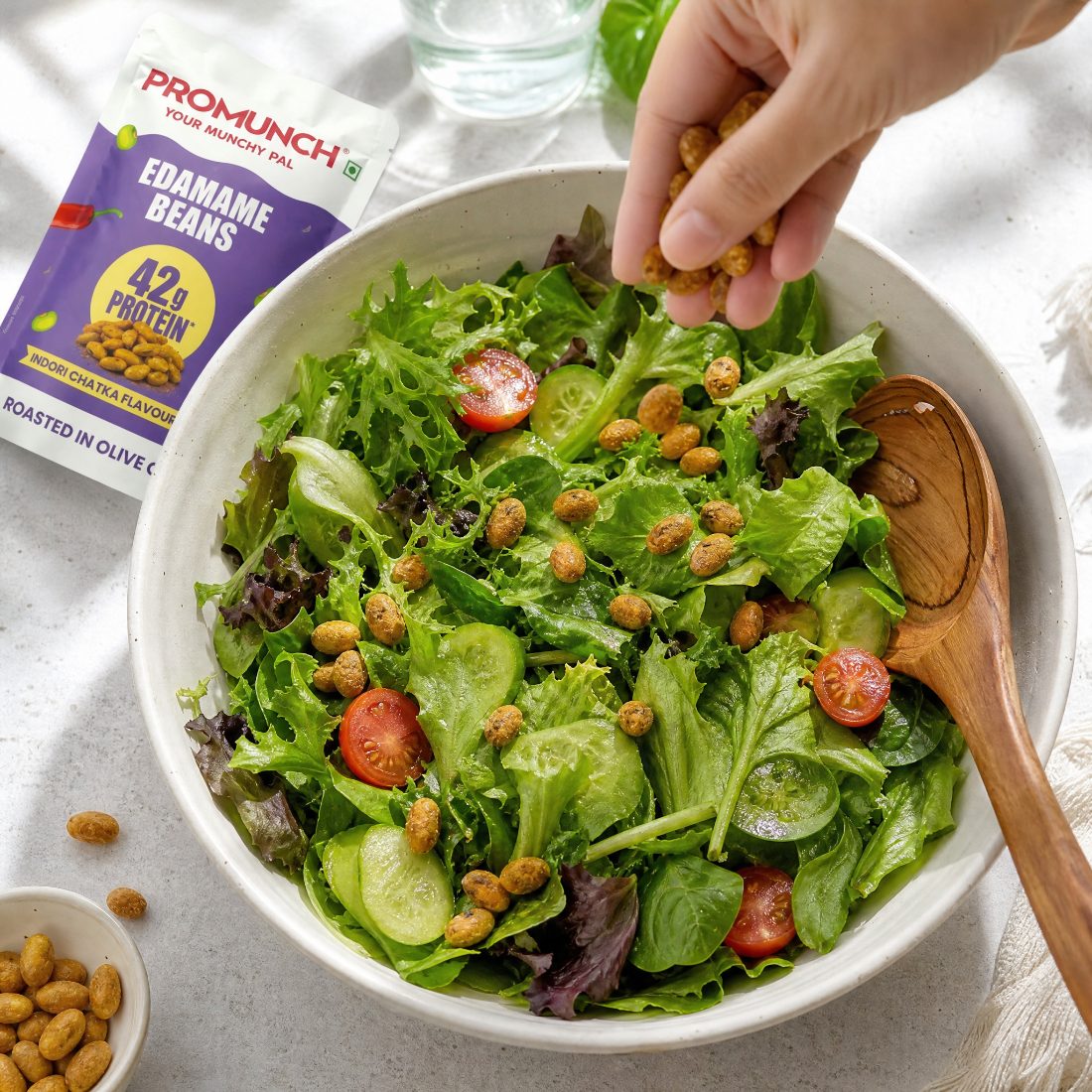 Promunch sprinkled on a salad